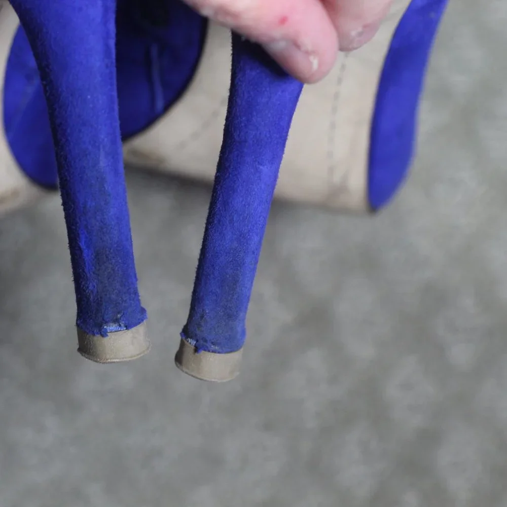 Gianni Bini Size 7.5 Electric Blue Peep Toe 4